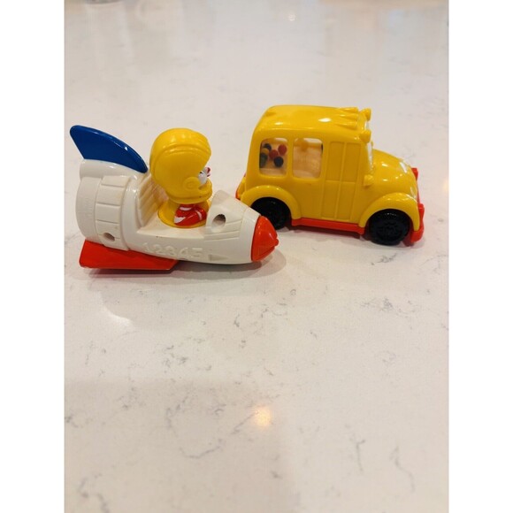 Lot Of 2 Vintage McDonald’s Ronald McDonald Toys School Bus & Plane - Picture 2 of 3